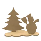 Gomille MDF dekoráció - Set Deco 3D Christmas Tree / Snowman - Wood decoration (1 db)