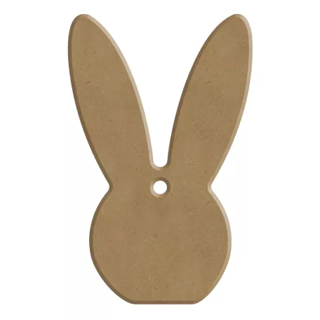 Gomille MDF dekoráció 6 mm - Fej - Head Rabbit 5,5x8,6cm  - Wood decoration (1 db)