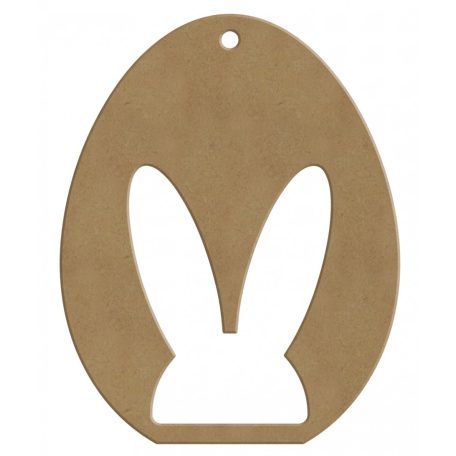 Gomille MDF dekoráció 6 mm - Tojás - Egg Rabbit 7,9x10cm  - Wood decoration (1 db)