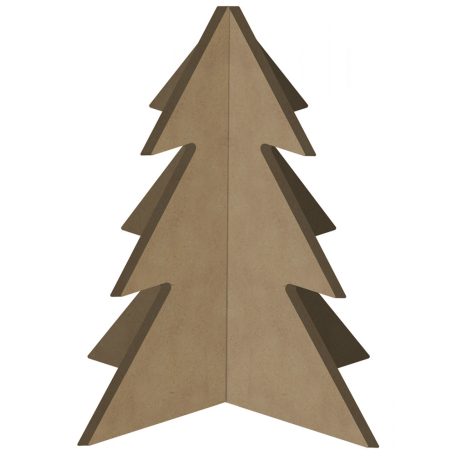 Gomille MDF dekoráció 6 mm - Karácsonyfa 3D - Christmas Tree 3D 25x28cm - Wood decoration (1 db)