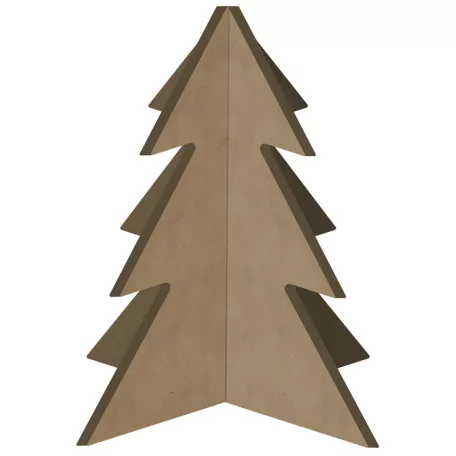 Gomille MDF dekoráció 6 mm - Karácsonyfa 3D - Christmas Tree 3D 25x28cm - Wood decoration (1 db)