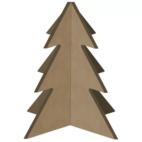 Gomille MDF dekoráció 6 mm - Karácsonyfa 3D - Christmas Tree 3D 10x13cm - Wood decoration (1 db)