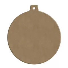   Gomille MDF dekoráció 9x10cm - Karácsonyi gömb - Christmas Ball (with hole) - Wood decoration (1 db)
