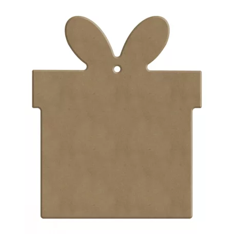 Gomille MDF dekoráció 6 mm - Ajándékcsomag - 11x13cm Gift Parcel (with hole) - Wood decoration (1 db)