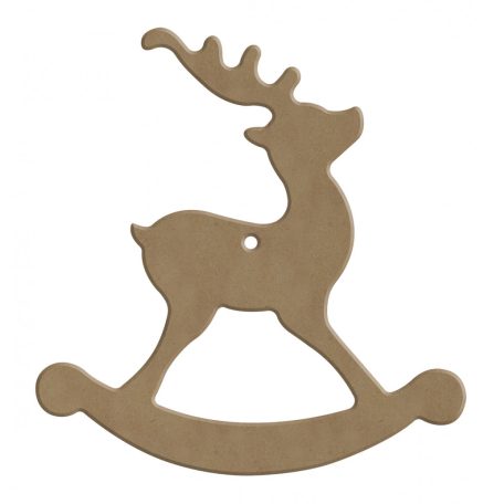 Gomille MDF dekoráció 6 mm - Szarvas - Rocking Deer (with hole) 14x14cm - Wood decoration (1 db)