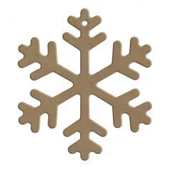   Gomille MDF dekoráció 6 mm - Hópehely - 12x13cm Snowflake (with hole) - Wood decoration (1 db)