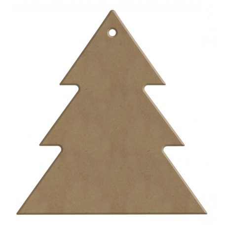 Gomille MDF dekoráció 6 mm - Karácsonyfa - Christmas Tree (with hole) 11x12cm - Wood decoration (1 db)