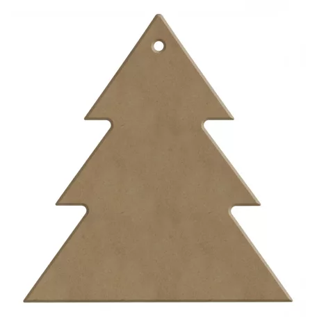 Gomille MDF dekoráció 6 mm - Karácsonyfa - Christmas Tree (with hole) 11x12cm - Wood decoration (1 db)