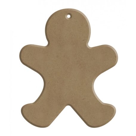 Gomille MDF dekoráció 6 mm - Kis mézeskalácsfigura - 6x7cm Small Gingerbread Man (with hole) - Wood decoration (1 db)