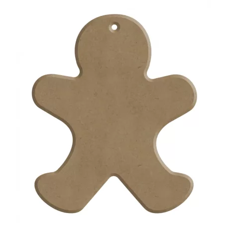 Gomille MDF dekoráció 6 mm - Kis mézeskalácsfigura - 6x7cm Small Gingerbread Man (with hole) - Wood decoration (1 db)