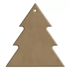   Gomille MDF dekoráció 6 mm - Kis karácsonyfa - 6x6cm Small Christmas Tree (with hole) - Wood decoration (1 db)