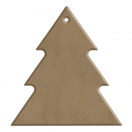 Gomille MDF dekoráció 6 mm - Kis karácsonyfa - 6x6cm Small Christmas Tree (with hole) - Wood decoration (1 db)
