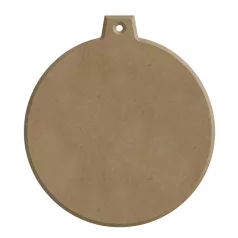   Gomille MDF dekoráció 6x7cm - Kis karácsonyi gömb - Small Christmas Ball (with hole) - Wood decoration (1 db)