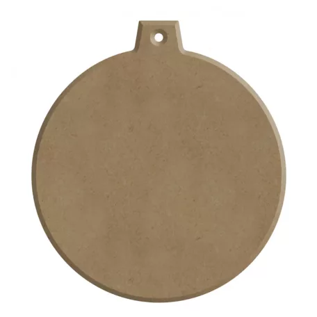 Gomille MDF dekoráció 6x7cm - Kis karácsonyi gömb - Small Christmas Ball (with hole) - Wood decoration (1 db)