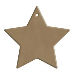   Gomille MDF dekoráció 6 mm - Kis csillag - 6x6cm Small Star (with hole) 6x6cm - Wood decoration (1 db)