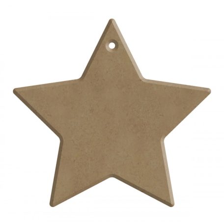 Gomille MDF dekoráció 6 mm - Kis csillag - 6x6cm Small Star (with hole) 6x6cm - Wood decoration (1 db)