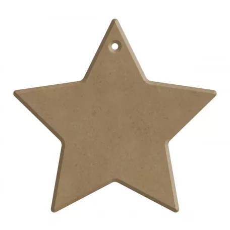 Gomille MDF dekoráció 6 mm - Kis csillag - 6x6cm Small Star (with hole) 6x6cm - Wood decoration (1 db)