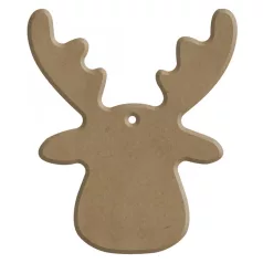   Gomille MDF dekoráció 6 mm - Kis szarvas - 6x6cm Small Deer Head (with hole) - Wood decoration (1 db)