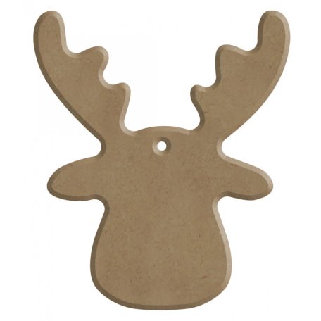 Gomille MDF dekoráció 6 mm - Kis szarvas - 6x6cm Small Deer Head (with hole) - Wood decoration (1 db)