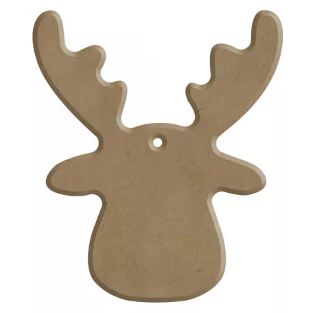 Gomille MDF dekoráció 6 mm - Kis szarvas - 6x6cm Small Deer Head (with hole) - Wood decoration (1 db)