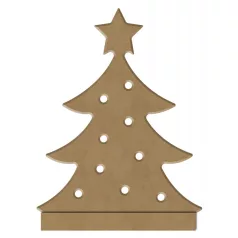   Gomille MDF dekoráció 6 mm - Gyertyatartó karácsonyfa - 12cm Candle Holder Christmas Tree - Wood decoration (1 db)