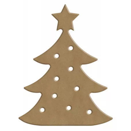 Gomille MDF dekoráció 6 mm - Gyertyatartó karácsonyfa - 12cm Candle Holder Christmas Tree - Wood decoration (1 db)