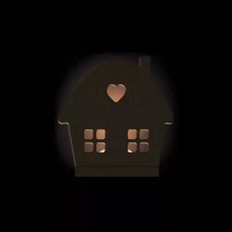 Gomille MDF dekoráció 6 mm - Gyertyatartó mézeskalács ház - 12cm Candle Holder Gingerbread House - Wood decoration (1 db)