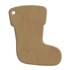   Gomille MDF dekoráció 6 mm - Karácsonyi zokni - 7x7cm Christmas Stocking 7x7cm - Wood decoration (1 db)