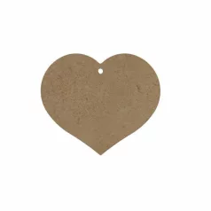   Gomille MDF dekoráció - Szív - Heart 10X9cm With Hole - Wood decoration (1 db)