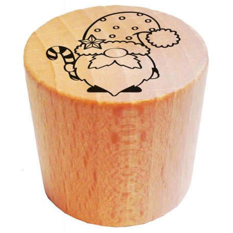 Aladine Gumibélyegző fa markolattal - Gnome - Wooden Round Stamp (1 db)