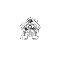   Aladine Gumibélyegző fa markolattal - Gingerbread House - Wooden Round Stamp (1 db)