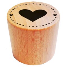   Aladine Gumibélyegző fa markolattal - Heart - Wooden Round Stamp (1 db)