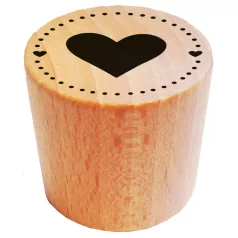   Aladine Gumibélyegző fa markolattal - Heart - Wooden Round Stamp (1 db)