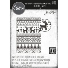   SIZZIX Domborító mappa 666340 - Holiday Knit - Tim Holtz - Multi-Level Texture Fades Embossing Folder (1 csomag)