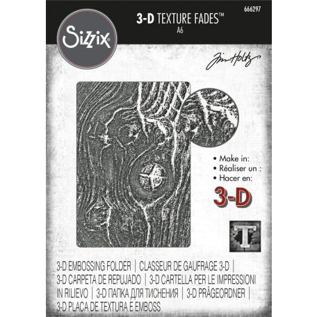 SIZZIX 3D Domborító mappa 666297 - Woodgrain - Tim Holtz - 3-D Textured Impressions Embossing Folder (1 csomag)