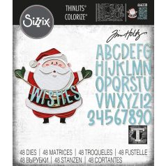   SIZZIX vágósablon 666338 - Santa Greetings - Tim Holtz - Thinlits Die Set  (1 csomag)