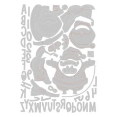   SIZZIX vágósablon 666338 - Santa Greetings - Tim Holtz - Thinlits Die Set  (1 csomag)