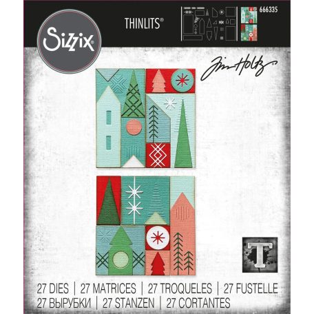 SIZZIX vágósablon 666335 - Holiday Blocks - Tim Holtz - Thinlits Die Set  (1 csomag)