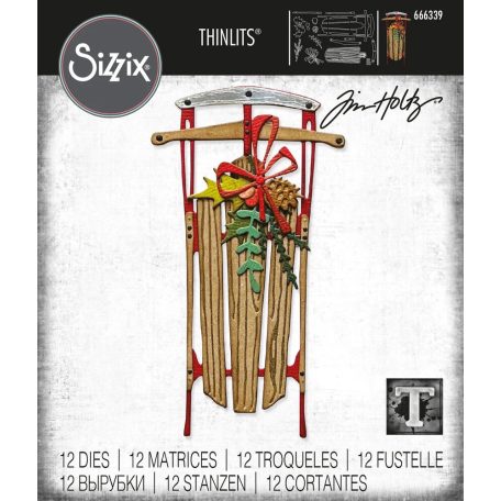SIZZIX vágósablon 666339 - Vintage Sled - Tim Holtz - Thinlits Die Set  (1 csomag)