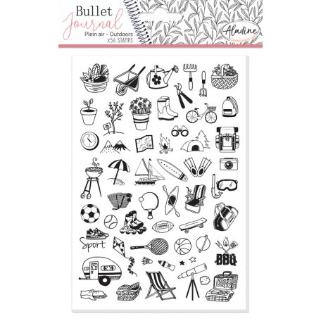 Aladine Gumibélyegző - Outdoor Activities - Bullet Journal Foam Stamps (1 csomag)