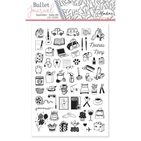 Aladine Gumibélyegző - Daily Tasks / Napi feladatok - Bullet Journal Foam Stamps (1 csomag)