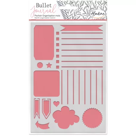 Aladine Stencil 13x19 cm - Month Organization - Bullet Journal Stencil (1 db)