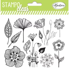   Aladine Szilikonbélyegző - Virágok - Flowers - Clear Stamps (1 csomag)