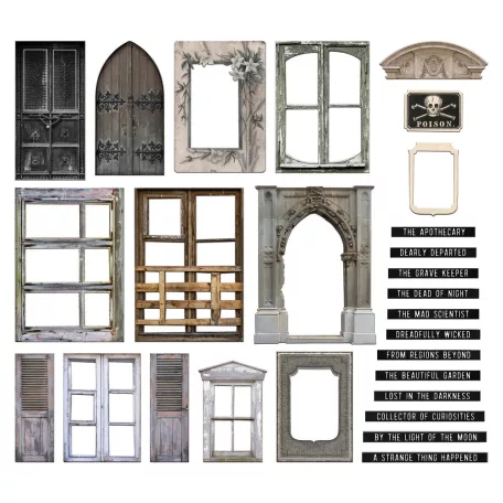 Tim Holtz Díszítőelem - Baseboards + Transparencies - Idea-ology Tim Holtz Halloween (1 csomag)