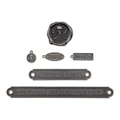   Tim Holtz Fém díszítőelem - Word Plaques + Tags - Idea-ology Tim Holtz Halloween (1 csomag)