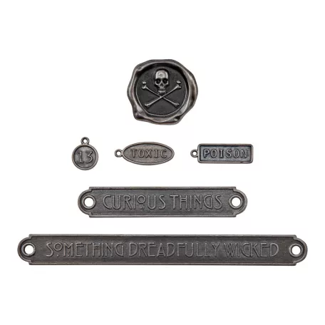 Tim Holtz Fém díszítőelem - Word Plaques + Tags - Idea-ology Tim Holtz Halloween (1 csomag)