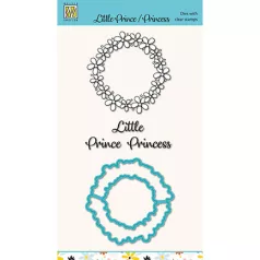   Nellie's Choice Vágósablon + bélyegző - Little Prince/Princess - Stamp and Die Kit (1 csomag)