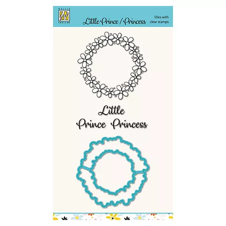 Nellie's Choice Vágósablon + bélyegző - Little Prince/Princess - Stamp and Die Kit (1 csomag)
