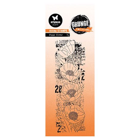 Studio Light Szilikonbélyegző - Poppy flower Grunge collection nr.443 - Clear Stamps (1 csomag)