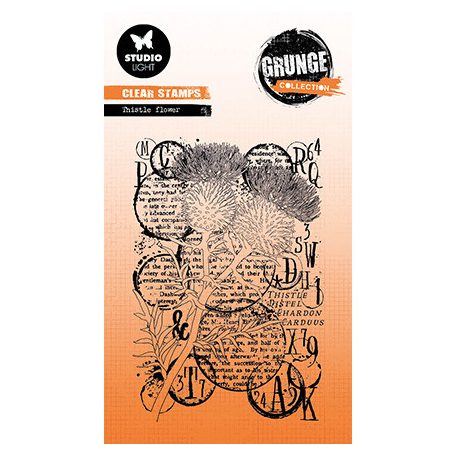 Studio Light Szilikonbélyegző - Thistle Grunge collection nr.450 - Clear Stamps (1 csomag)